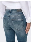 Püsküllü Paça Slim Fit Yüksek Bel Kadın Kot Pantolon