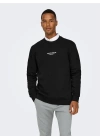Sıfır Yaka Şardonlu Erkek Sweatshirt