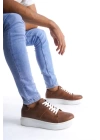 SLW151 Boost Bağcıklı Cilt Erkek Günlük Sneaker Ayakkabı BT - Taba