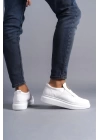 SLW161 Hippo Bağcıksız Cilt Erkek Günlük Sneaker Ayakkabı BT - Beyaz