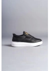 SLW161 Hippo Bağcıksız Cilt Erkek Günlük Sneaker Ayakkabı BT - Siyah
