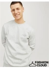 Üç İplik Küçük Baskılı Erkek Sweatshirt