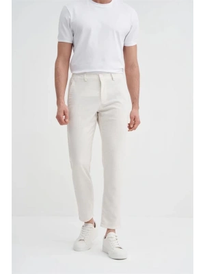 0035 Keten Erkek Jogger Pantolon Ekru
