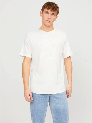 12182498 Yırtık Yaka  Oval Kesim Erkek Tshirt Beyaz