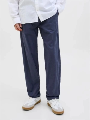 12248606 Relaxed Fıt Beli Lastikli Keten Jogger Erkek Pantolon Lacivert