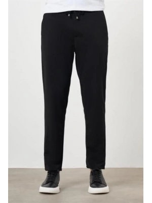 2534 Beli Lastikli Jogger Old Money Style Erkek Pantolon Siyah