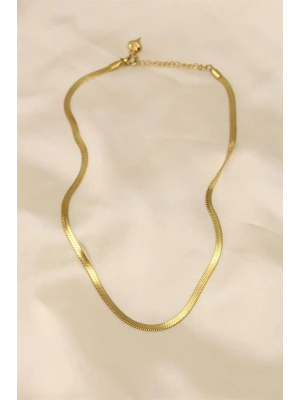 316L Çelik Altın Renk 45 cm İtalyan Zincir Model Kadın Kolye