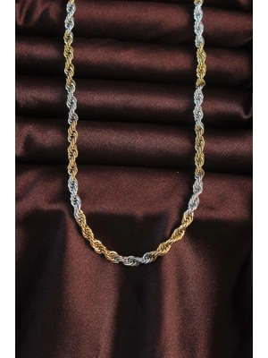 316L Çelik Çift Renk Burgu Tasarımlı Kolye