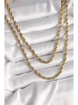 316L Çelik Gold Renk 1 Metre Burgu Zincir Kadın Kolye