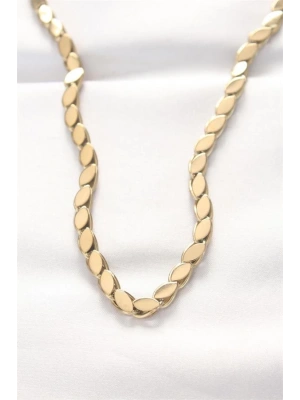 316L Çelik Gold Renk Arpa Tasarımlı Kolye