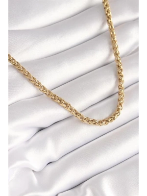 316L Çelik Gold Renk Burgu Zincir Model Kadın Kolye