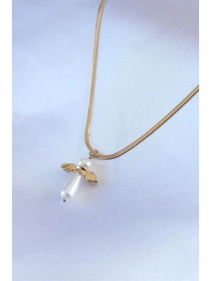 316L Çelik Gold Renk İtalyan Zincir Model Piyon Figür Kadın Kolye