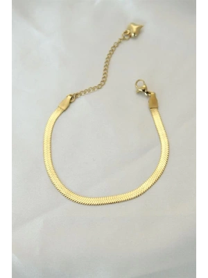 316L Çelik Gold Renk İtalyan Zincirli Bileklik