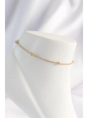 316L Çelik Gold Renk Minimal Topçuk Model Halhal