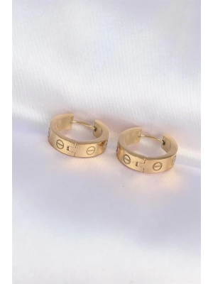 316L Çelik Gold Renk Model Halka Küpe