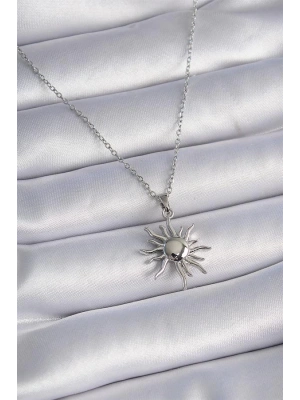 316L Çelik Gold Renk Zincir Güneş Figür Kadın Kolye