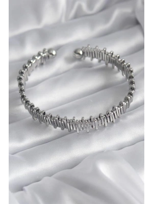 316L Çelik Gümüş Renk Dorika Model Kadın Bileklik