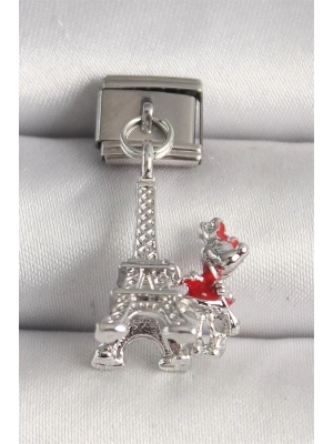 316L Çelik Gümüş Renk Eyfel Kulesi Modeli Nomination Charm