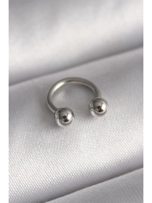 316L Çelik Gümüş Renk Halka Model Topçuk Piercing