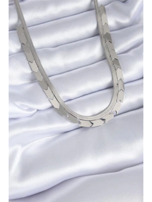 316L Çelik Gümüş Renk İtalyan Zincir Model Kadın Kolye
