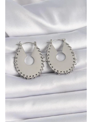 316L Çelik Gümüş Renk Kadın Küpe