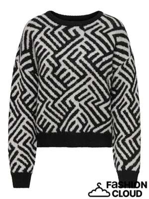 Çizgi Desenli Kadın Kazak