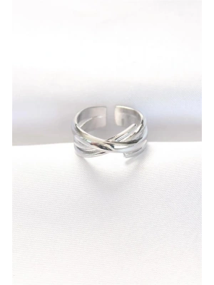 Kalın Silver Renk Ayarlanabilir Yüzük