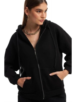 Kapüşonlu Fermuarlı Sweatshirt Hırka