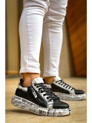 Kb-02  Kuback Bağcıklı Crocodile Siyah Gazete Günlük Erkek Ayakkabı