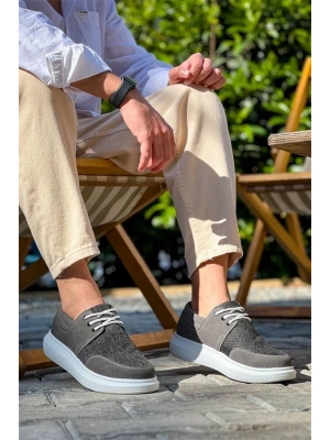 Kb-042  Kuback Bağcıklı Gri Günlük Erkek Ayakkabı