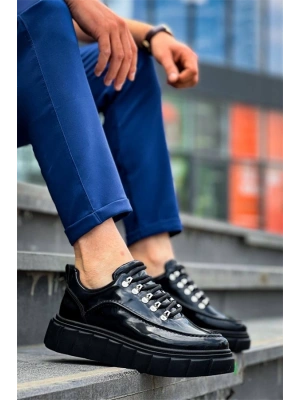 KB-X10 Kuback Siyah Rugan Siyah Yüksek Taban Günlük Spor Ayakkabı