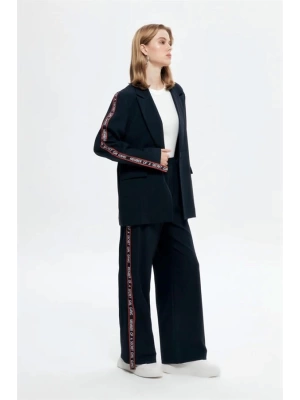 Kol Şeritli Blazer Ceket Lacivert