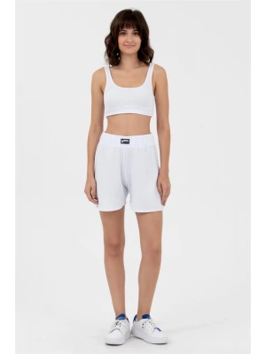 Muked Kendinden Desenli Kadın Spor Şort Mavi