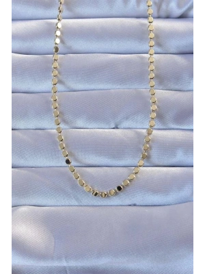 Pirinç Gold Renk Parçalı Ezme Kolye