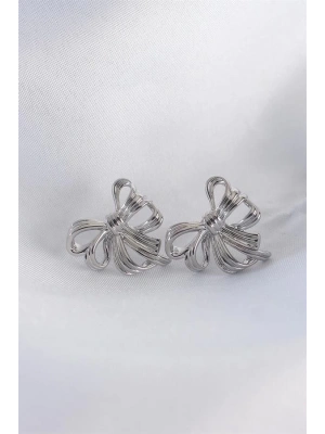 Pirinç Gümüş Renk Fiyonk Küpe