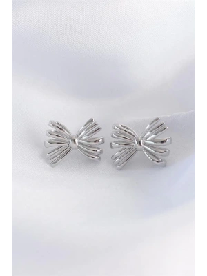 Pirinç Gümüş Renk Fiyonk Küpe