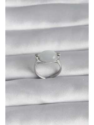 Pirinç Gümüş Renk Sedefli Kadın Yüzük