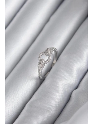 Pirinç Gümüş Renk Zirkon Taşlı Yılan Model Kadın Yüzük