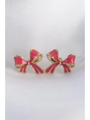 Pirinç Pembe Renk Fiyonk Küpe