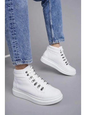 SLW206 Ottawa Bağcıklı Cilt Erkek Günlük Spor Bot BT - Beyaz