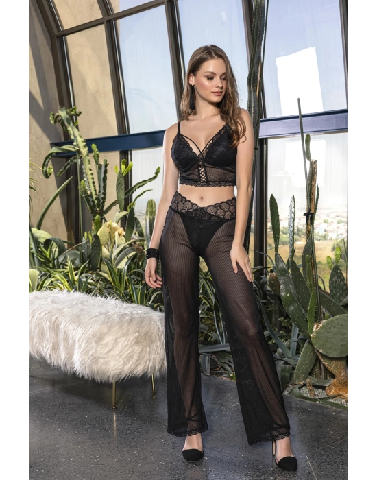 Bralet, Pantolon Ve String Takım Siyah