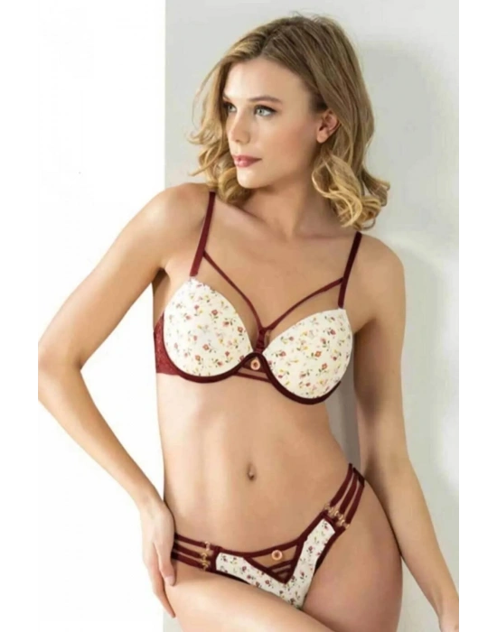 ÇİÇEK DESENLİ SÜTYEN TAKIM KADIN 5042