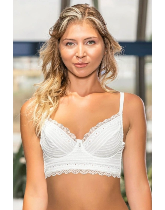 Ekru Balenli Kapsız Bustiyer Sütyen