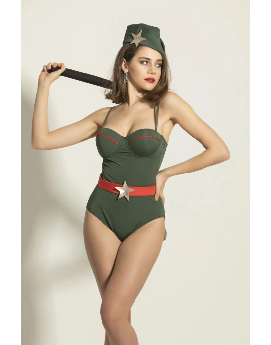Yıldız Detaylı Şapkalı Fantezi Babydoll Kostüm