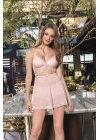 Dantelli Büstiyer, Dantelli Boxer, Etek Takım Pembe