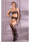 Transparan Straplez Sütyen Jartiyer, String Ve Çorap Takım