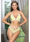 Önden Açılır Bralet Sütyen Ve Slip Külot Takım Sarı