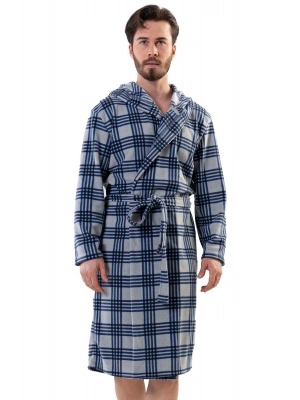 Erkek Polar Kapşonlu Uzun Kol Uzun Sabahlık