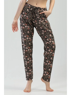 KADIN PİJAMA  ALTI SİYAH ŞAL DESENLİ K111529