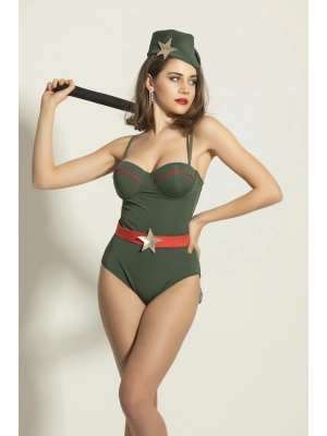 Yıldız Detaylı Şapkalı Fantezi Babydoll Kostüm